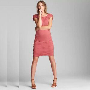 GAP - Maternity Shirred Short Sleeve T-Shirt Dress 165839 | City Pink | Small